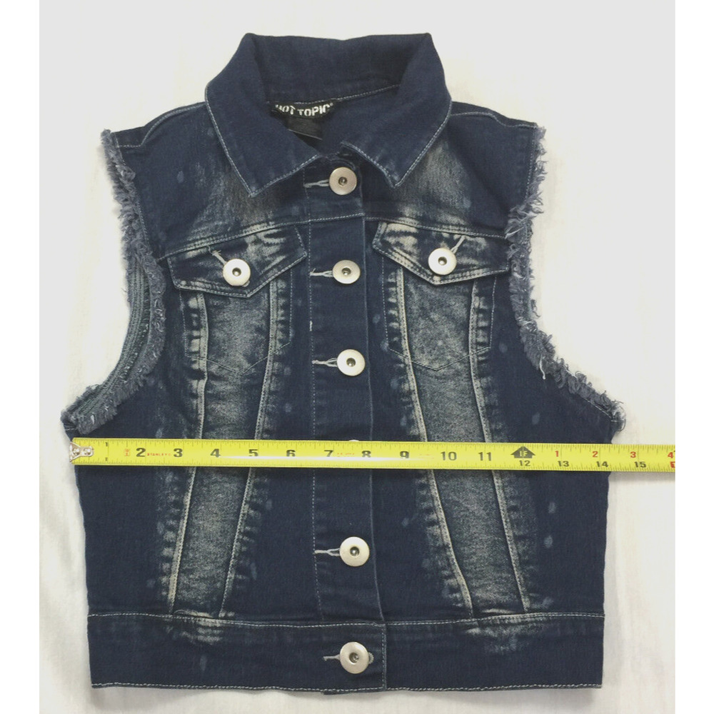 🍎🍎🍎 HOT TOPIC WOMENS JEANS VEST SIZE S 🍎🍎🍎